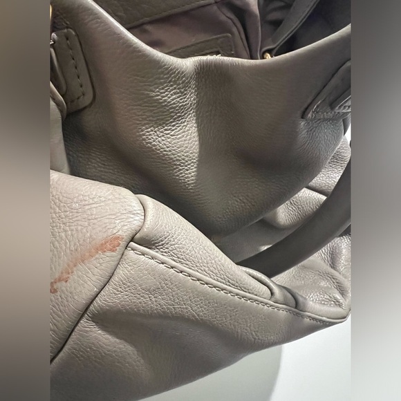 Auth MARC BY MARC JACOBS Classic Q Fran - Gray Leather Tote Bag USED - Picture 6 of 16